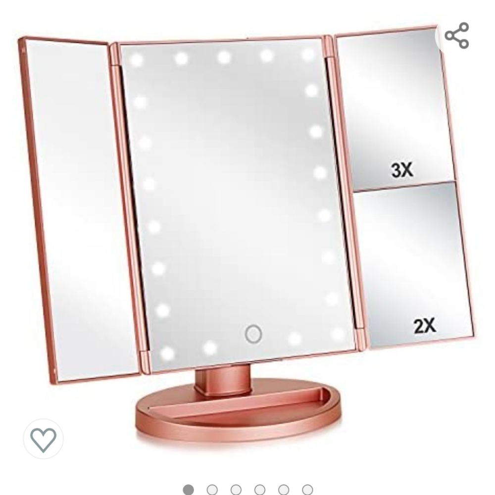 Trifold lighted mirror